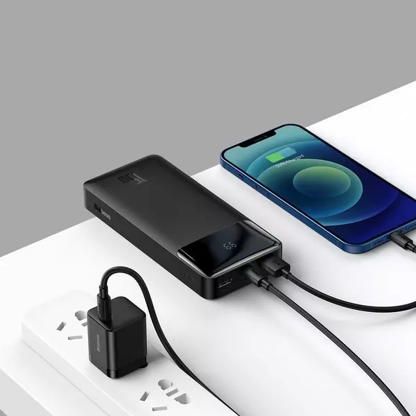  BASEUS Power Bank Bipow 20000mAh, 2xUSB, USB-C, 15W Black